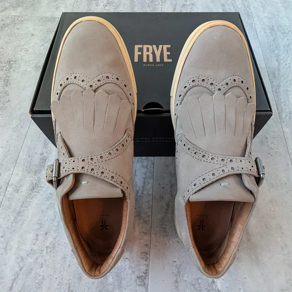 Frye Gemma Kiltie Women's Shoes Grey Nubuck - Picture 2 of 7